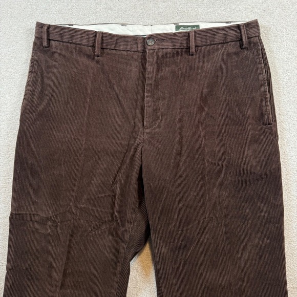 Eddie Bauer Mens Brown Corduroy Pants Classic Fit 38x34 Casual Trousers - Picture 4 of 9